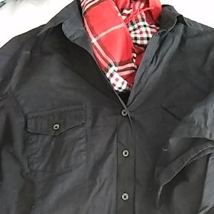 Black extra large button down shirt w/3/4 Slv